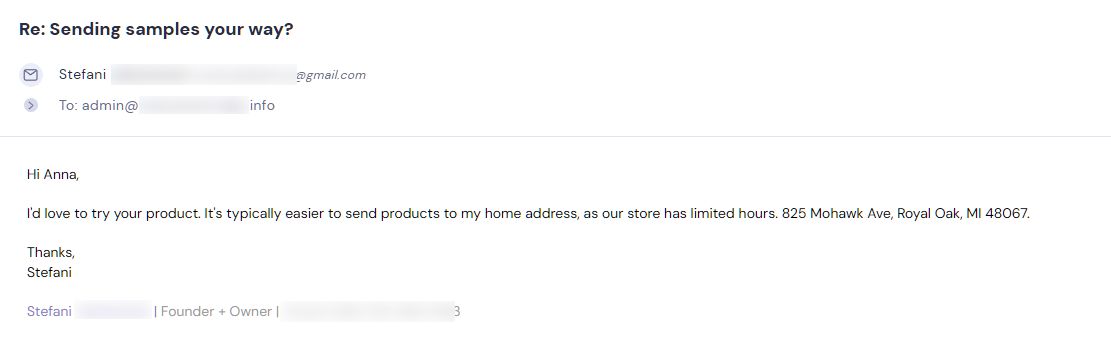 Retailer reply from Fat & Weird Cookie